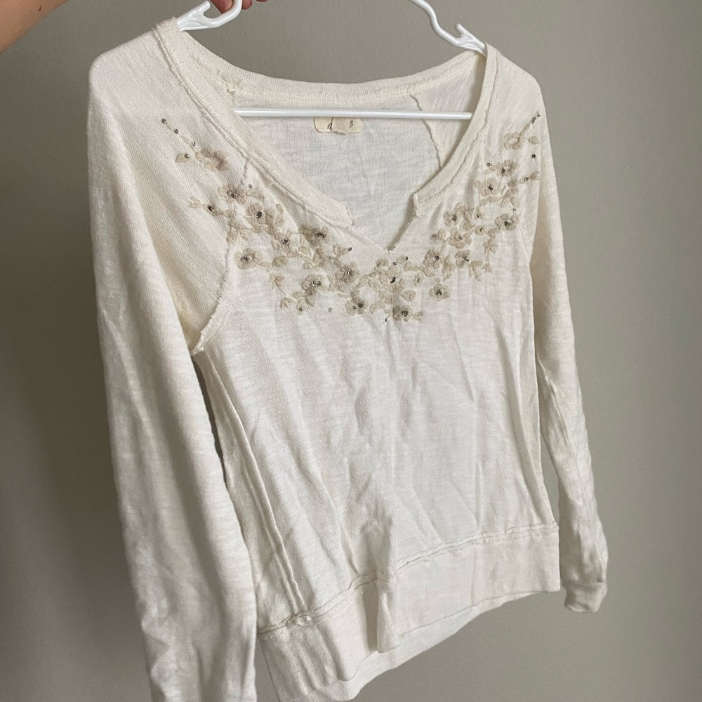 Floral sequin top